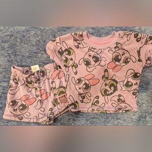 Purple Cartoon Print Kids Pajamas